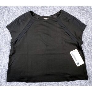Phoenix Paros Crop Womens XL Black Short Sleeve Mesh Panel Athletic Top NWT